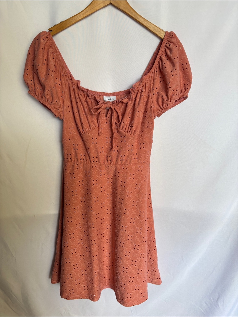 Rue21 Dusty Rose Eyelit Mini Dress